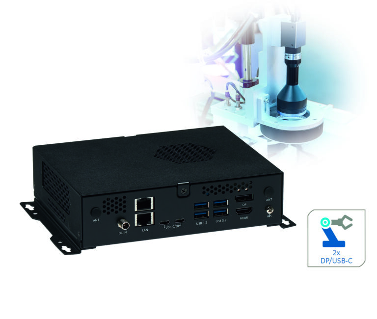 Der Embedded PC Neu-X303mini von Spectra mit Intel® Core™ i7 und 2x DP/USB-C Anschlüssen
